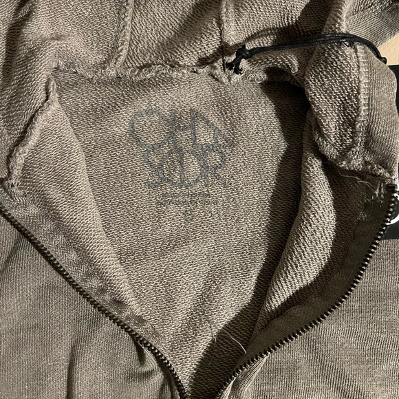 Chaser Gray/Greenish Distressed zip up hoodie NWT size 6 - Picture 2 of 2